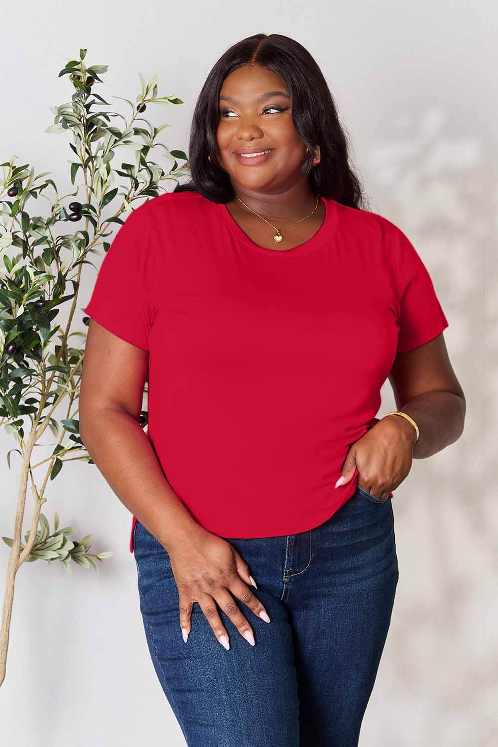 Basic Bae Full Size Round Neck Short Sleeve T-Shirt - DaTrendStore.Com
