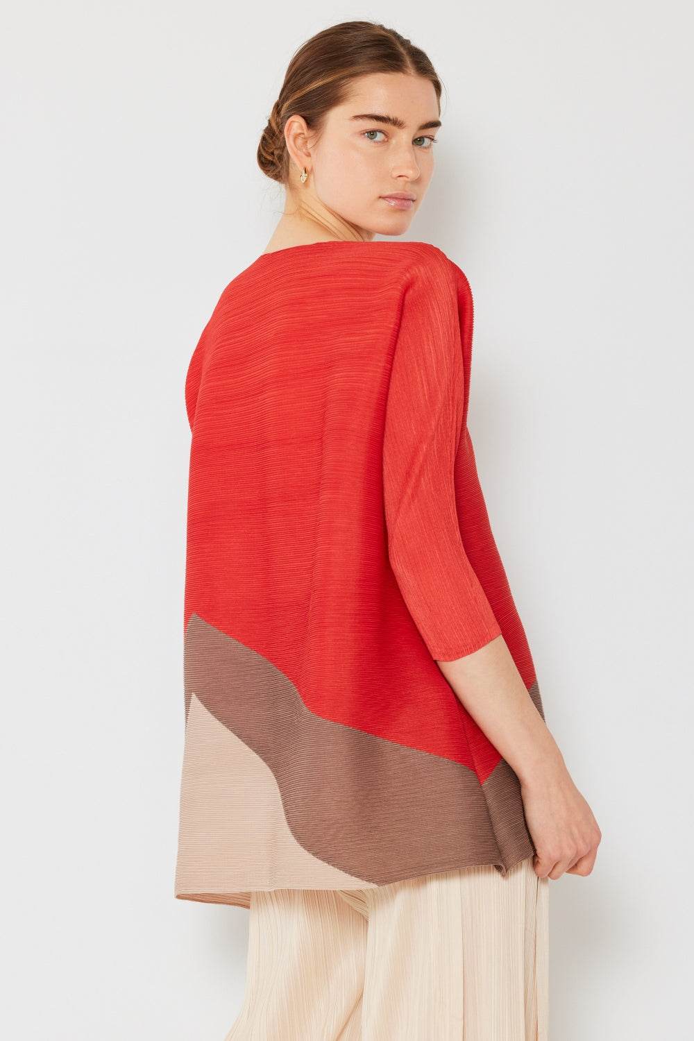 Marina West Swim Pleated Horizontal Rib Color Block Top - DaTrendStore.Com