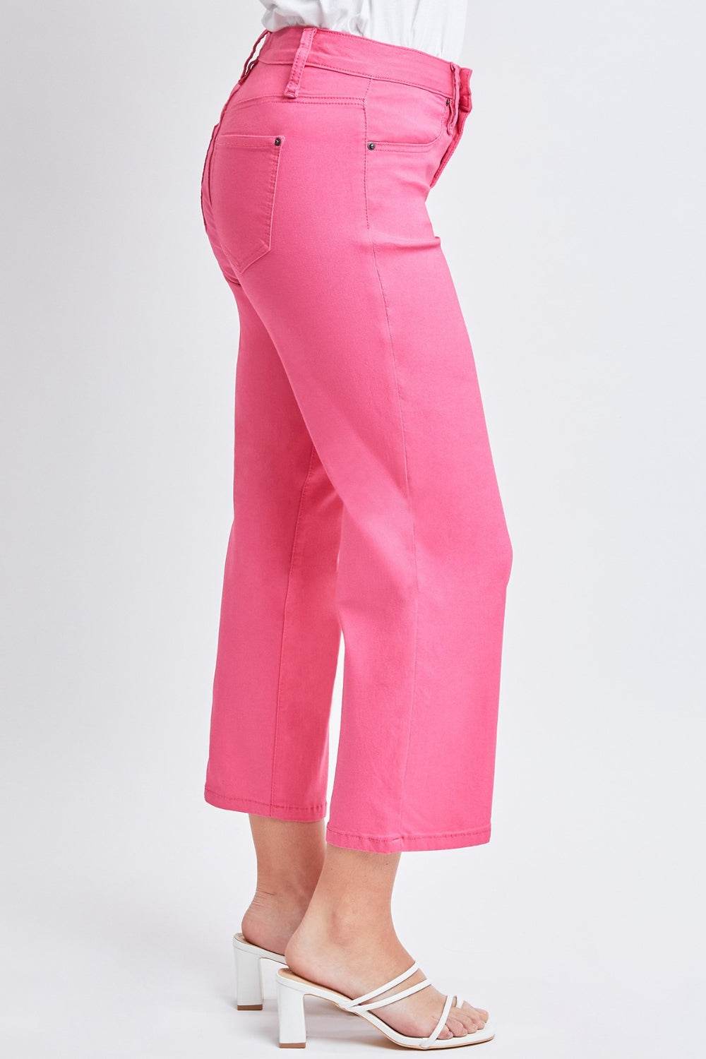 YMI Jeanswear Full Size Mid-Rise Hyperstretch Cropped Straight Pants - DaTrendStore.Com