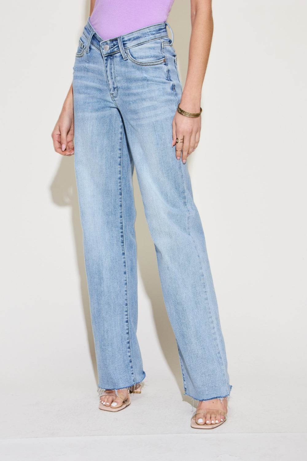 Judy Blue Full Size V Front Waistband Straight Jeans - DaTrendStore.Com