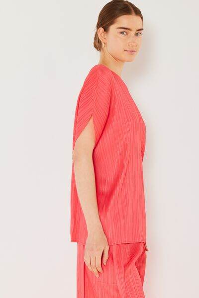 Marina West Swim Rib Pleated Oversized Dolman Sleeve Top - DaTrendStore.Com