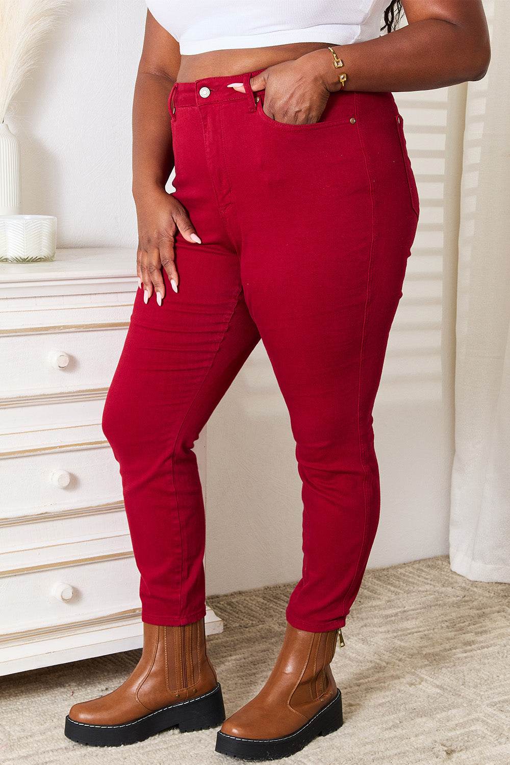 Judy Blue Full Size High Waist Tummy Control Skinny Jeans - DaTrendStore.Com