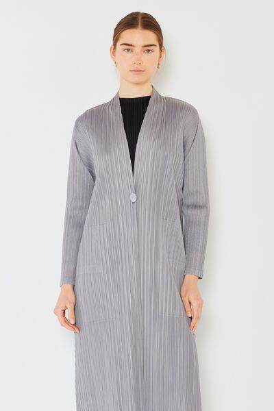 Marina West Swim Pleated Long Sleeve Cardigan - DaTrendStore.Com