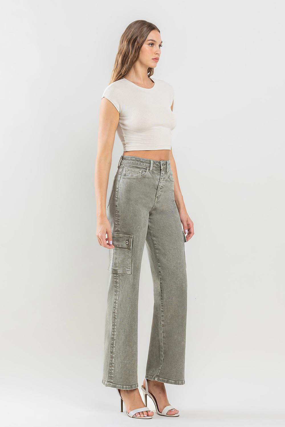 Vervet by Flying Monkey 90's Super High Rise Cargo Jeans - DaTrendStore.Com