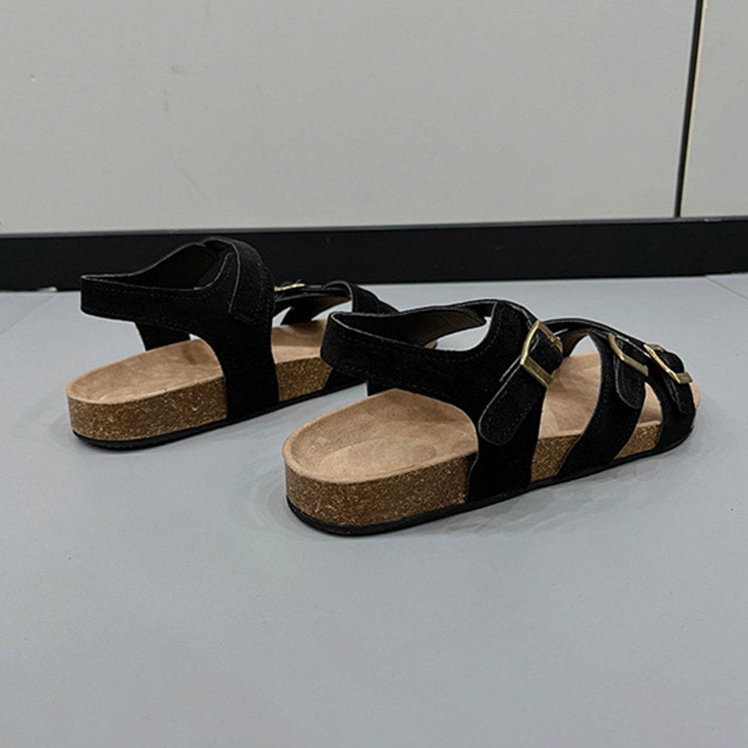 Open Toe Flat Buckle Sandals - DaTrendStore.Com