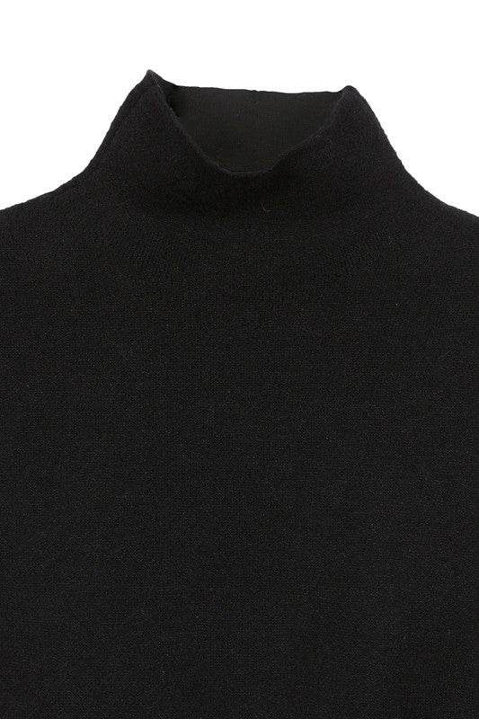 Mock neck lace-up open back top - DaTrendStore.Com
