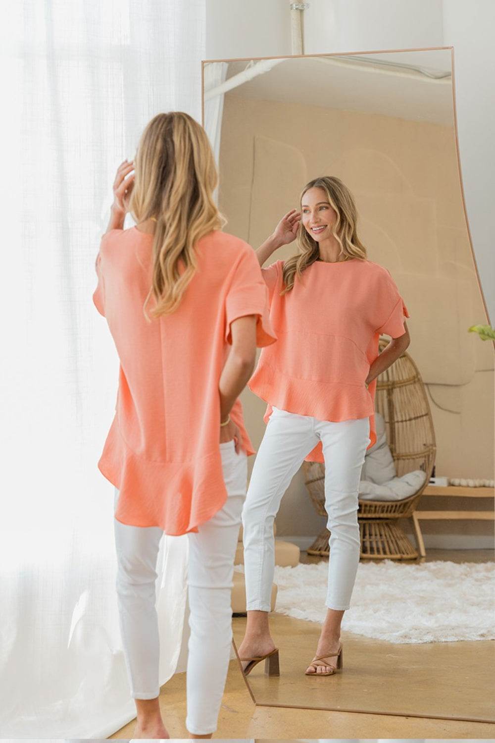 Sew In Love Round Neck Ruffled Top - DaTrendStore.Com
