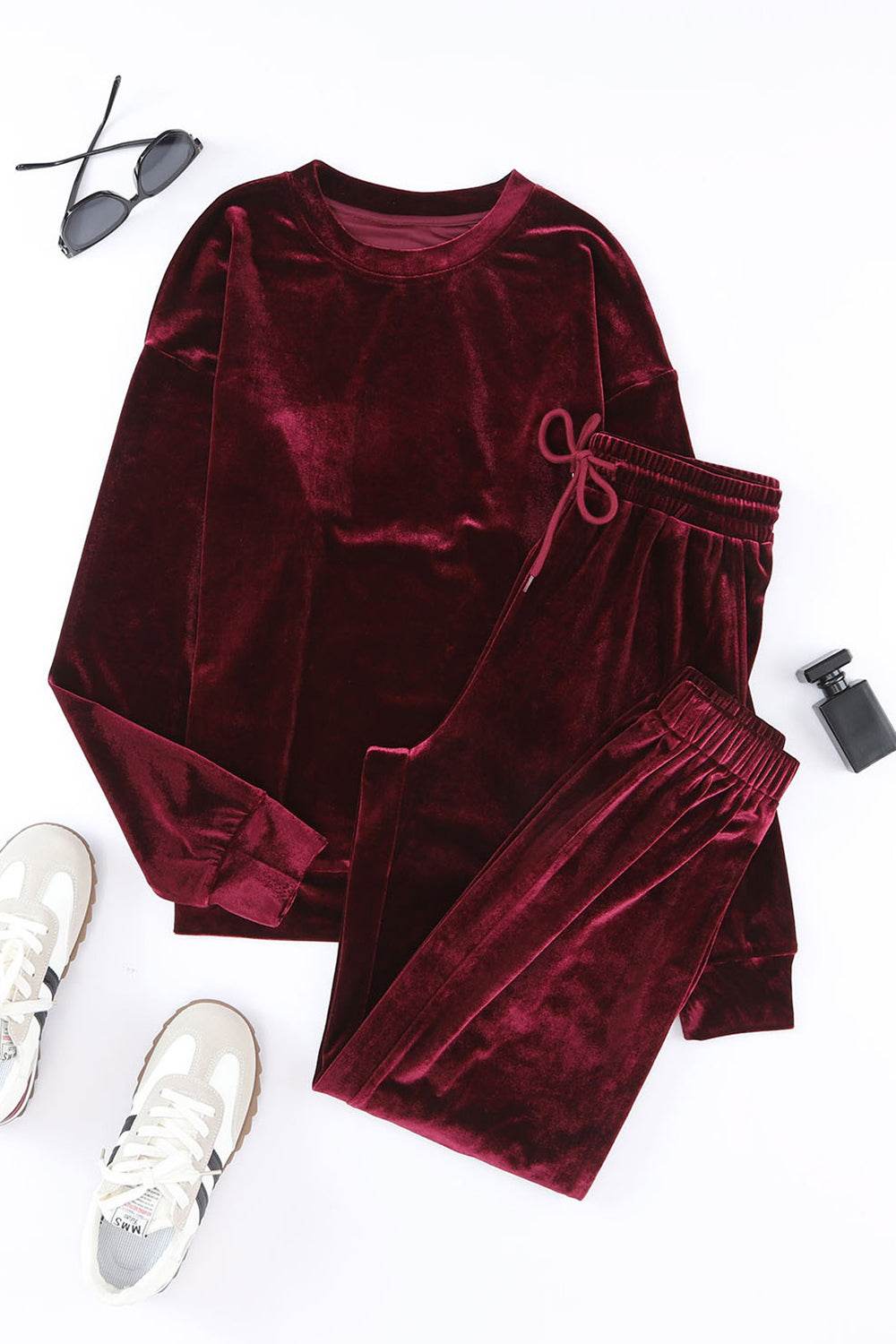 Long Sleeve Top and Pants Lounge Set - DaTrendStore.Com