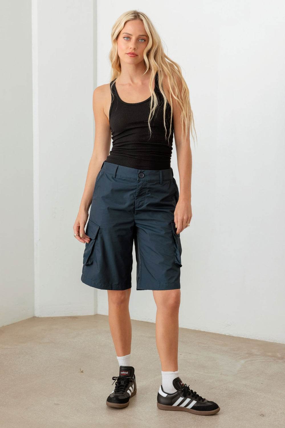 Le Lis Navy Cargo Bermuda Shorts - DaTrendStore.Com