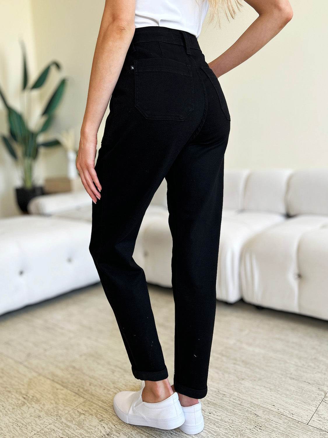 Judy Blue Full Size High Waist Double Roll Cuff Jeans - DaTrendStore.Com