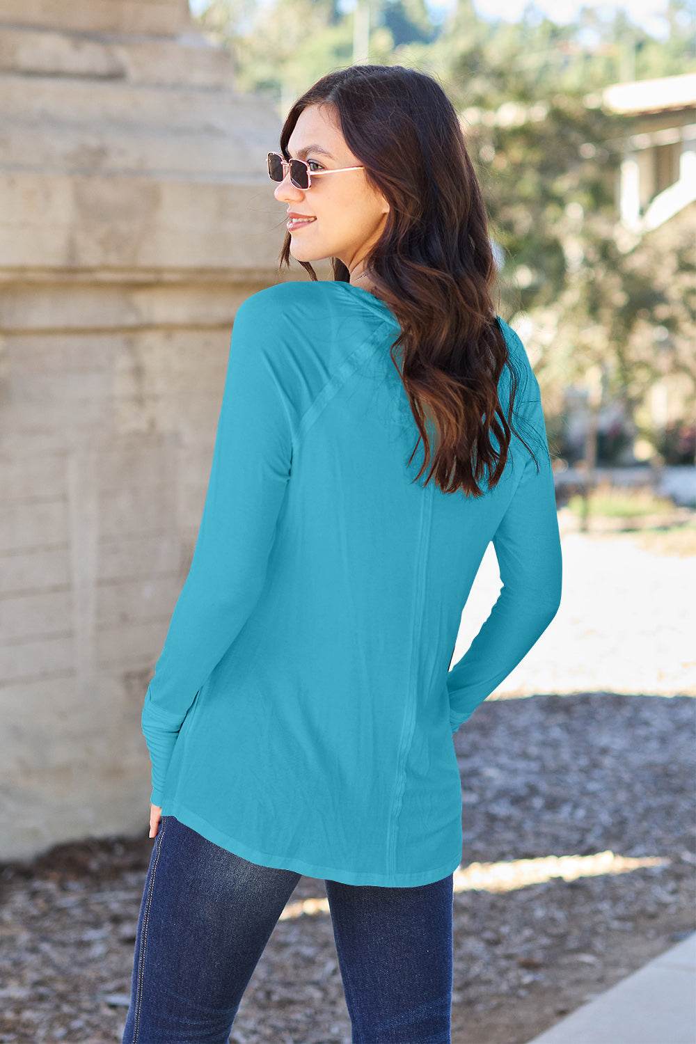 Basic Bae Full Size Round Neck Long Sleeve T-Shirt - DaTrendStore.Com
