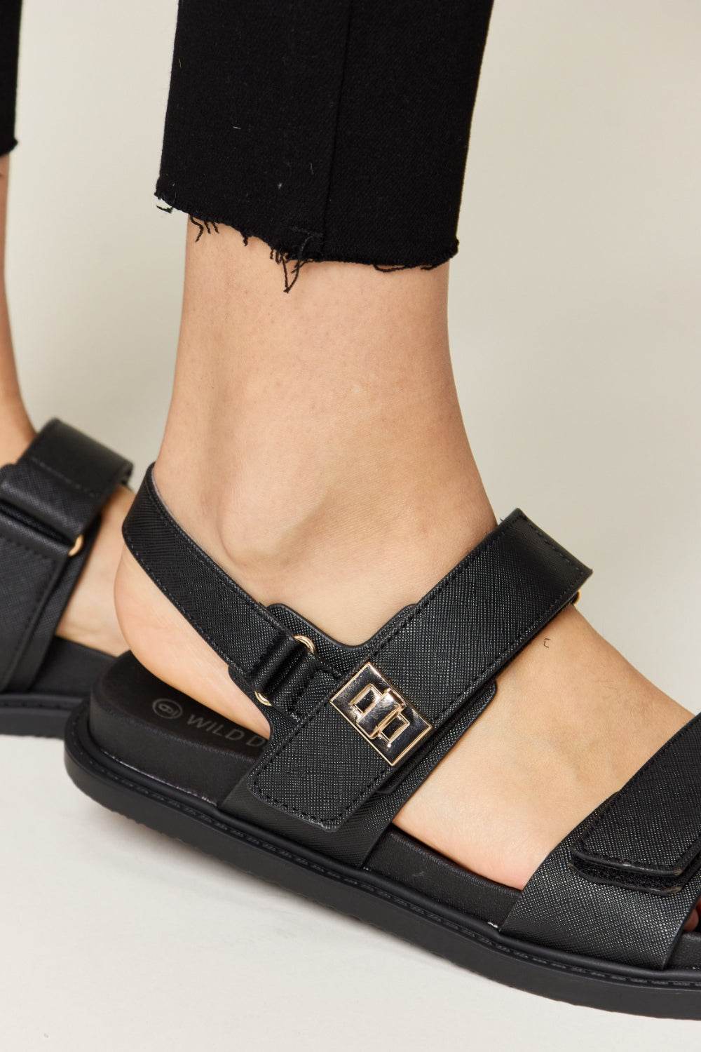 WILD DIVA Velcro Double Strap Slingback Sandals - DaTrendStore.Com