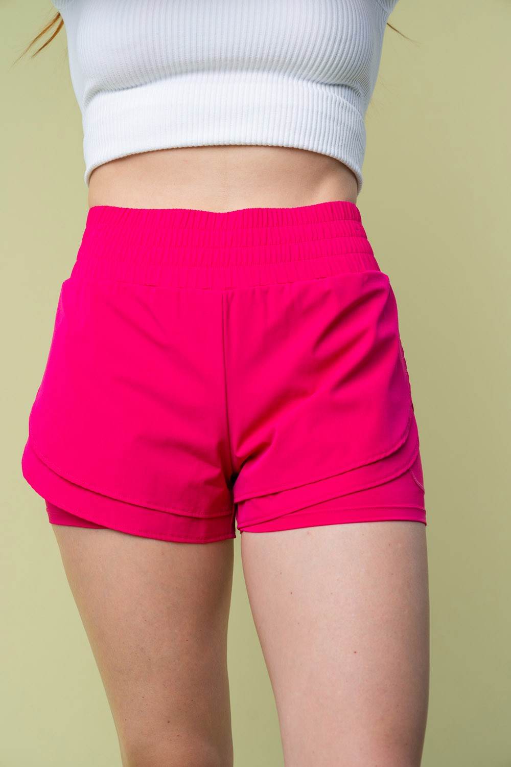 White Birch Full Size High Waisted Knit Shorts - DaTrendStore.Com