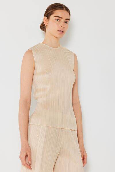 Marina West Swim Pleated Sleeveless Crewneck Tank - DaTrendStore.Com