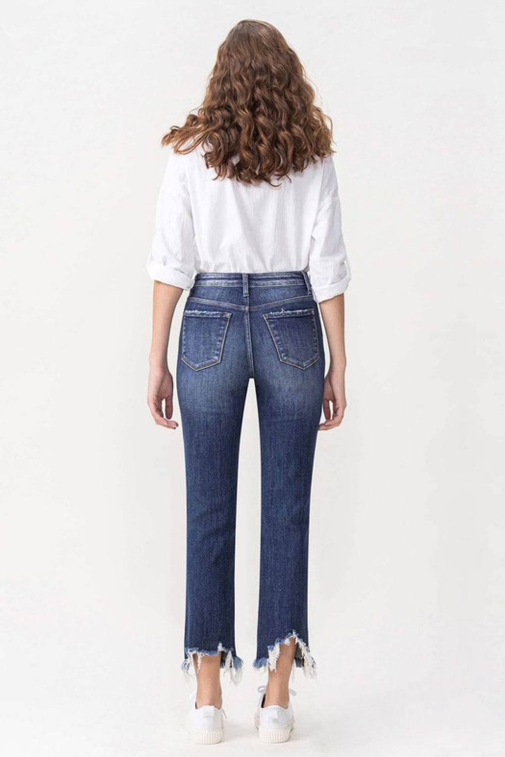 Lovervet Jackie Full Size High Rise Crop Straight Leg Jeans - DaTrendStore.Com