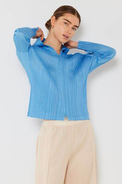 Marina West Swim Pleated Hood Jacket with 2 Way Zipper - DaTrendStore.Com