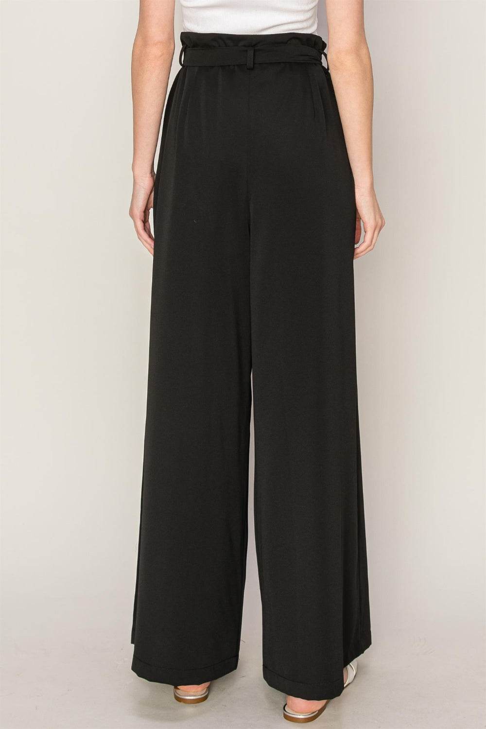 HYFVE Paperbag Waist Wide Leg Pants - DaTrendStore.Com