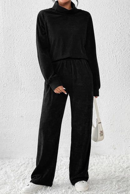 Ribbed Long Sleeve Top and Pants Set