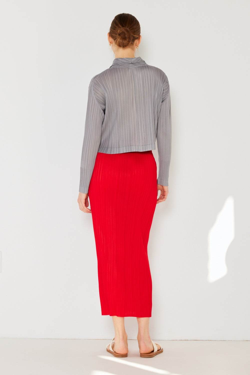 Marina West Swim Pleated Midi Pencil Skirt - DaTrendStore.Com