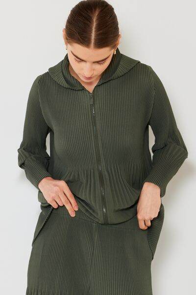 Marina West Swim Pleated Unisex Plisse Jacket with 2 Way Zipper - DaTrendStore.Com