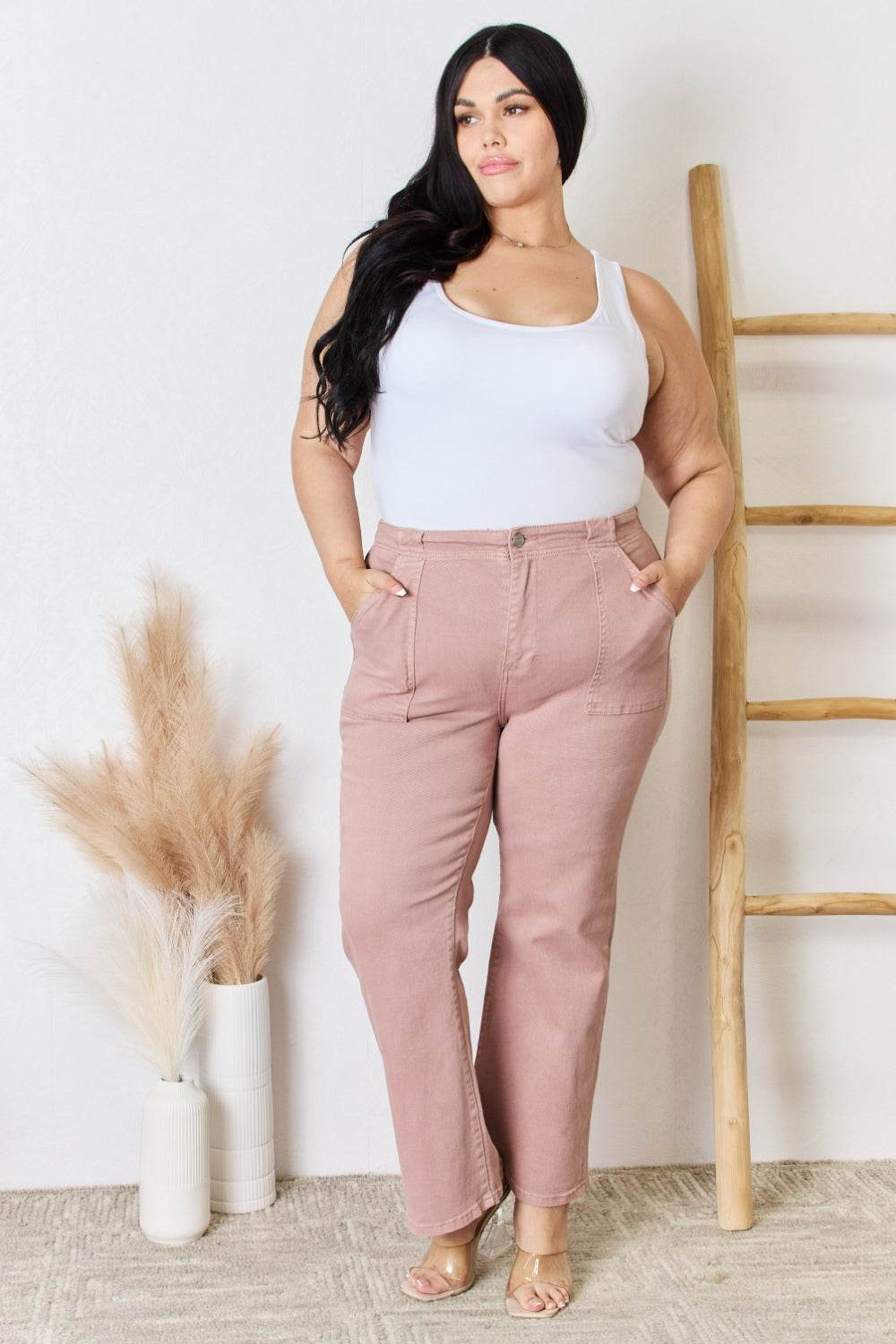 RISEN Full Size High Rise Ankle Flare Jeans - DaTrendStore.Com