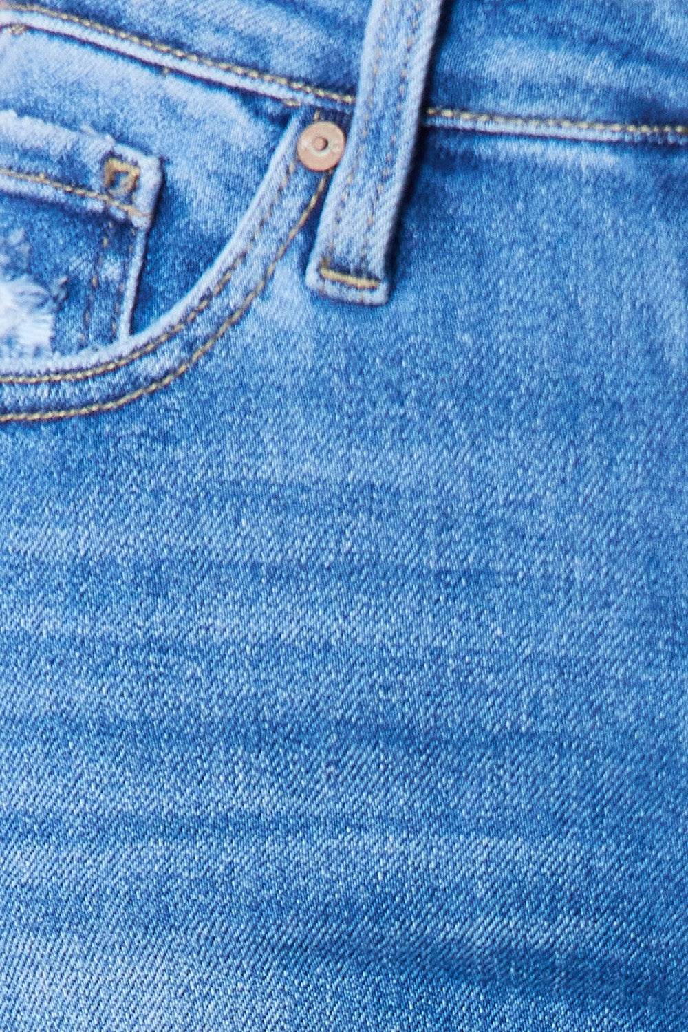 Kancan Full Size Distressed Raw Hem Bootcut Jeans - DaTrendStore.Com