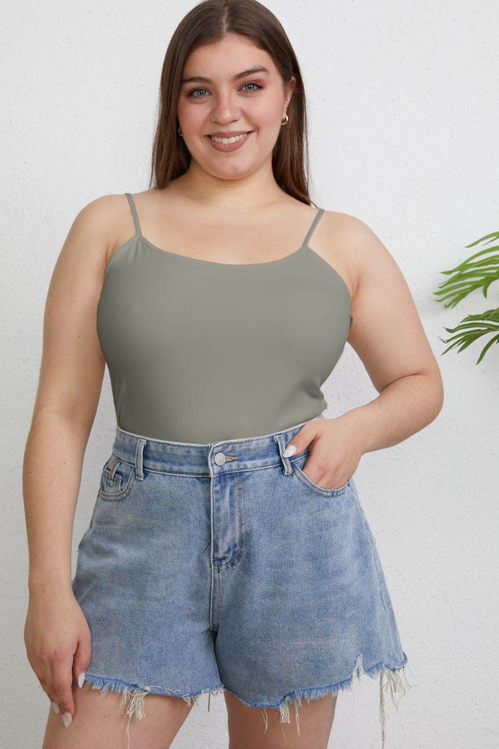 Basic Bae Full Size Round Neck Slim Cami - DaTrendStore.Com