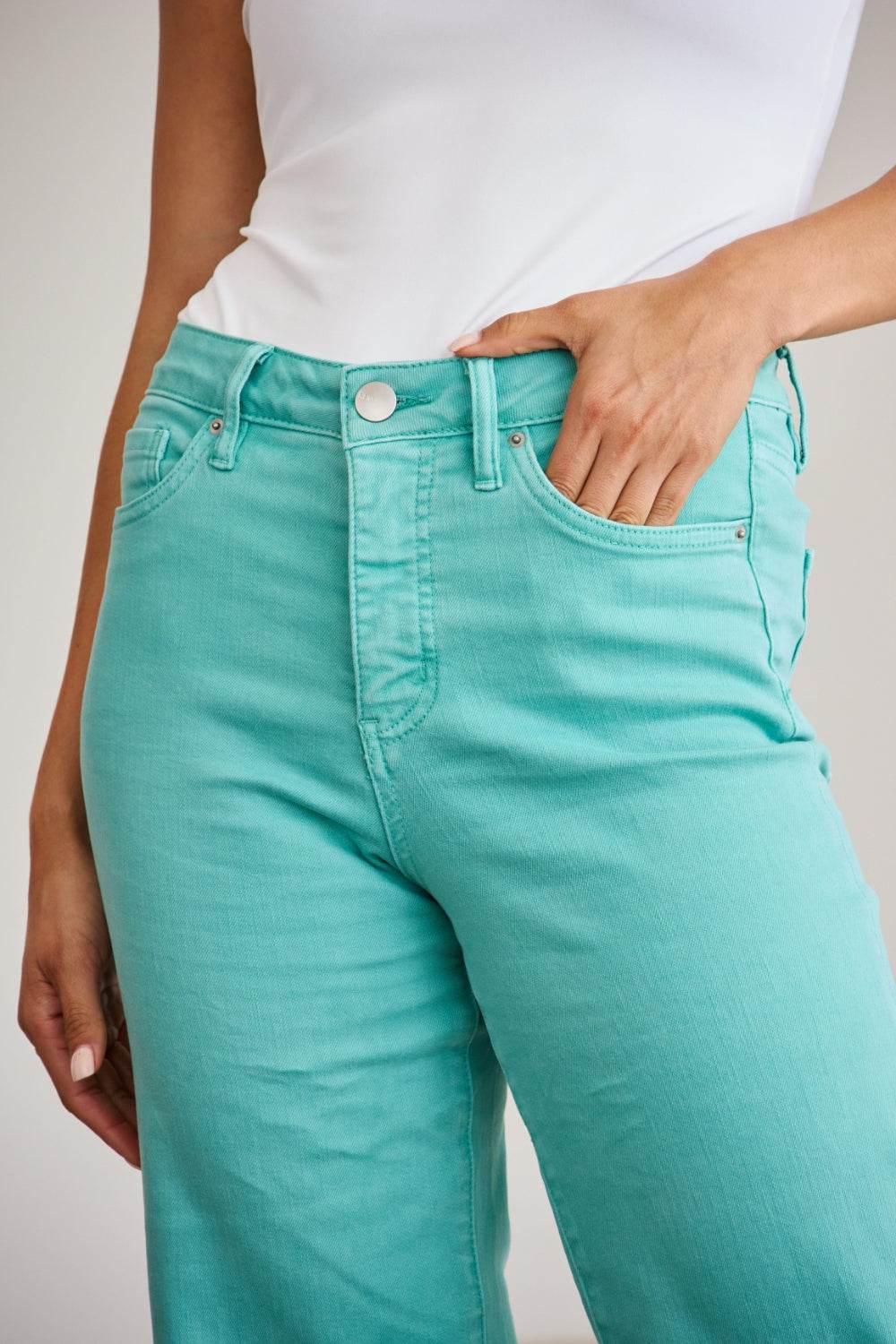 RFM Crop Chloe Full Size Tummy Control High Waist Raw Hem Jeans - DaTrendStore.Com