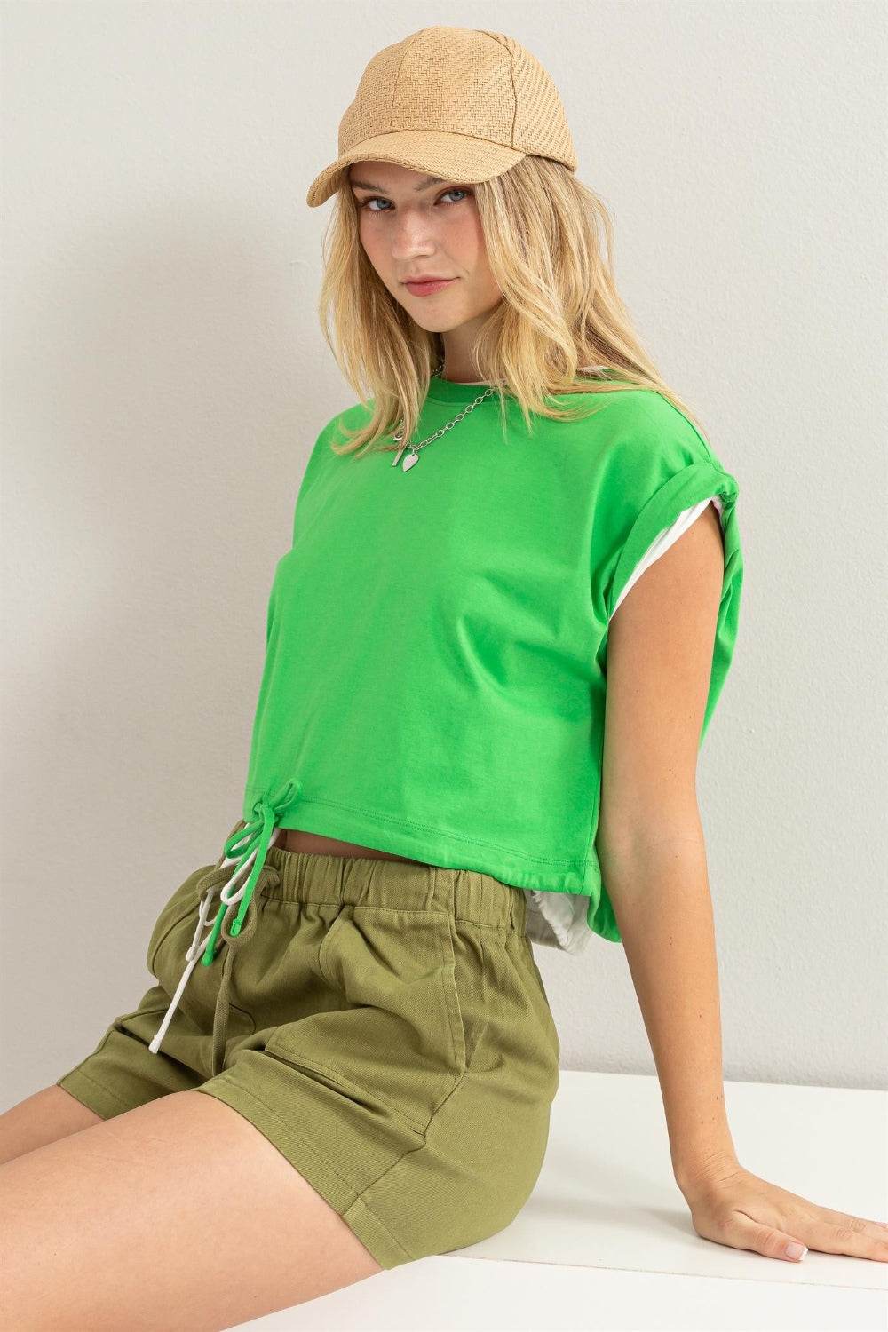 HYFVE Drawstring Hem Crop Top - DaTrendStore.Com