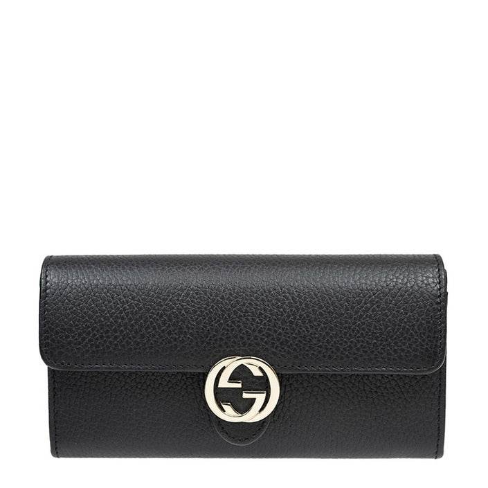 Gucci - Gucci Leather Interlocking wallet black - DaTrendStore.Com