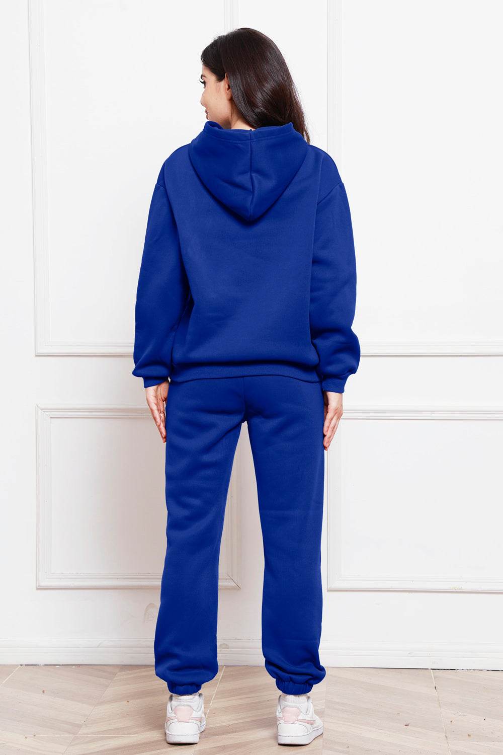 Drop Shoulder Long Sleeve Hoodie and Pants Set - DaTrendStore.Com