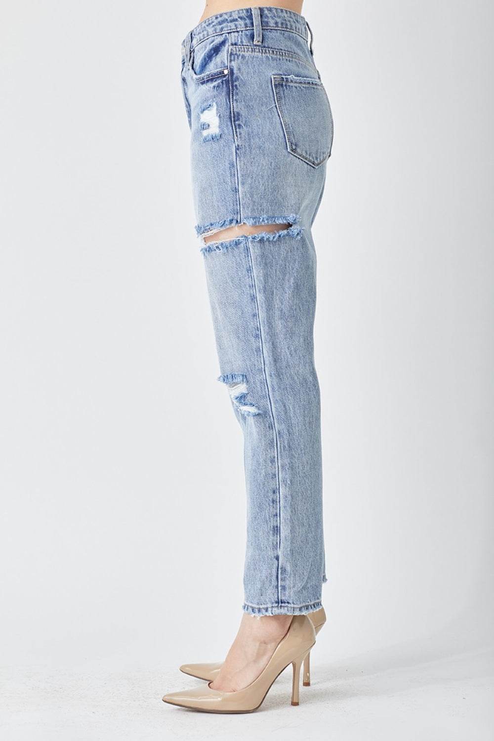 RISEN Distressed Slim Cropped Jeans - DaTrendStore.Com