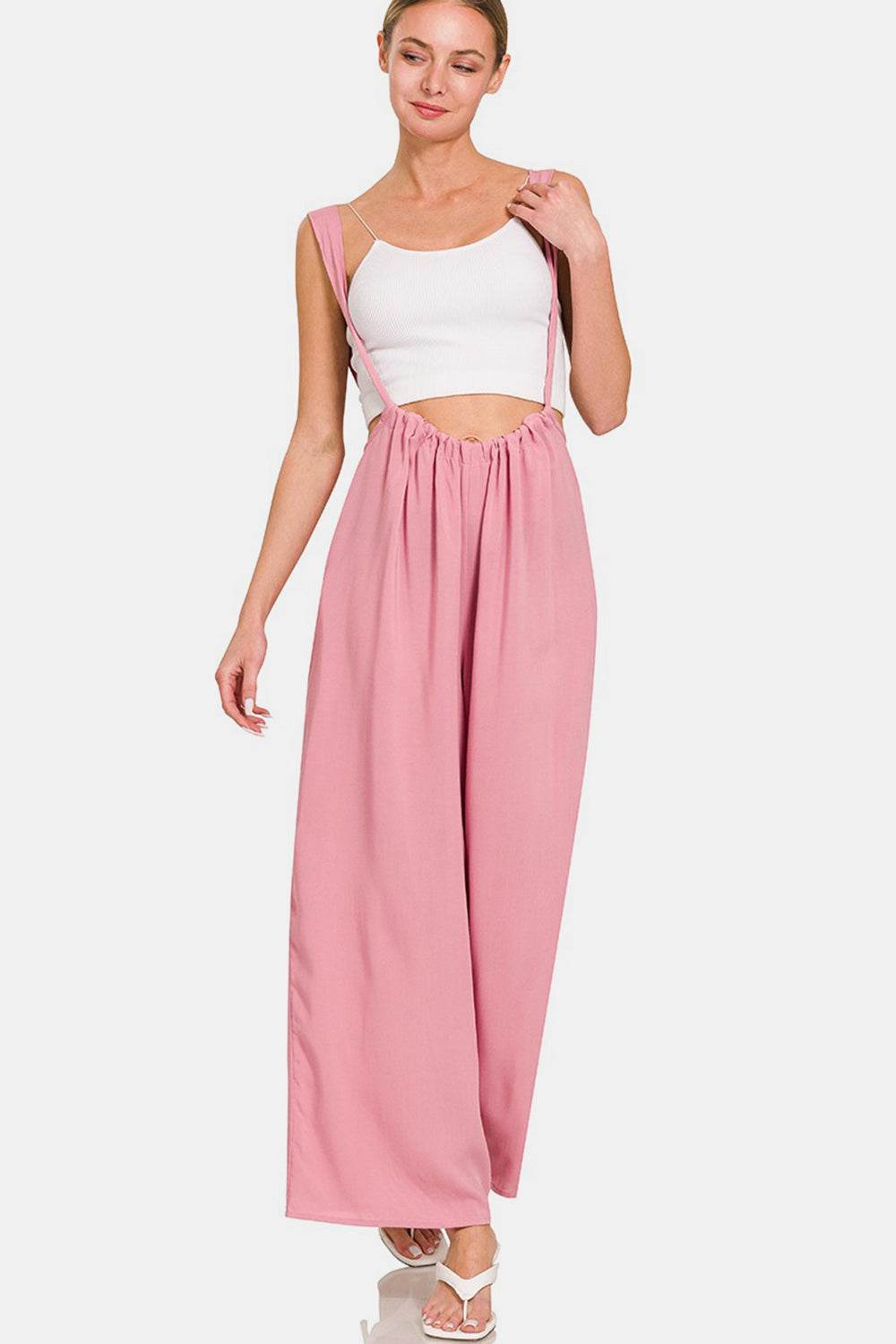 Zenana Pocketed Wide Strap Wide Leg Overalls - DaTrendStore.Com