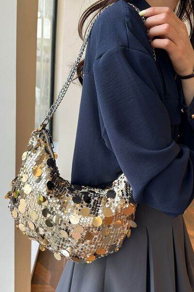 Sequin Chain Crossbody Bag - DaTrendStore.Com