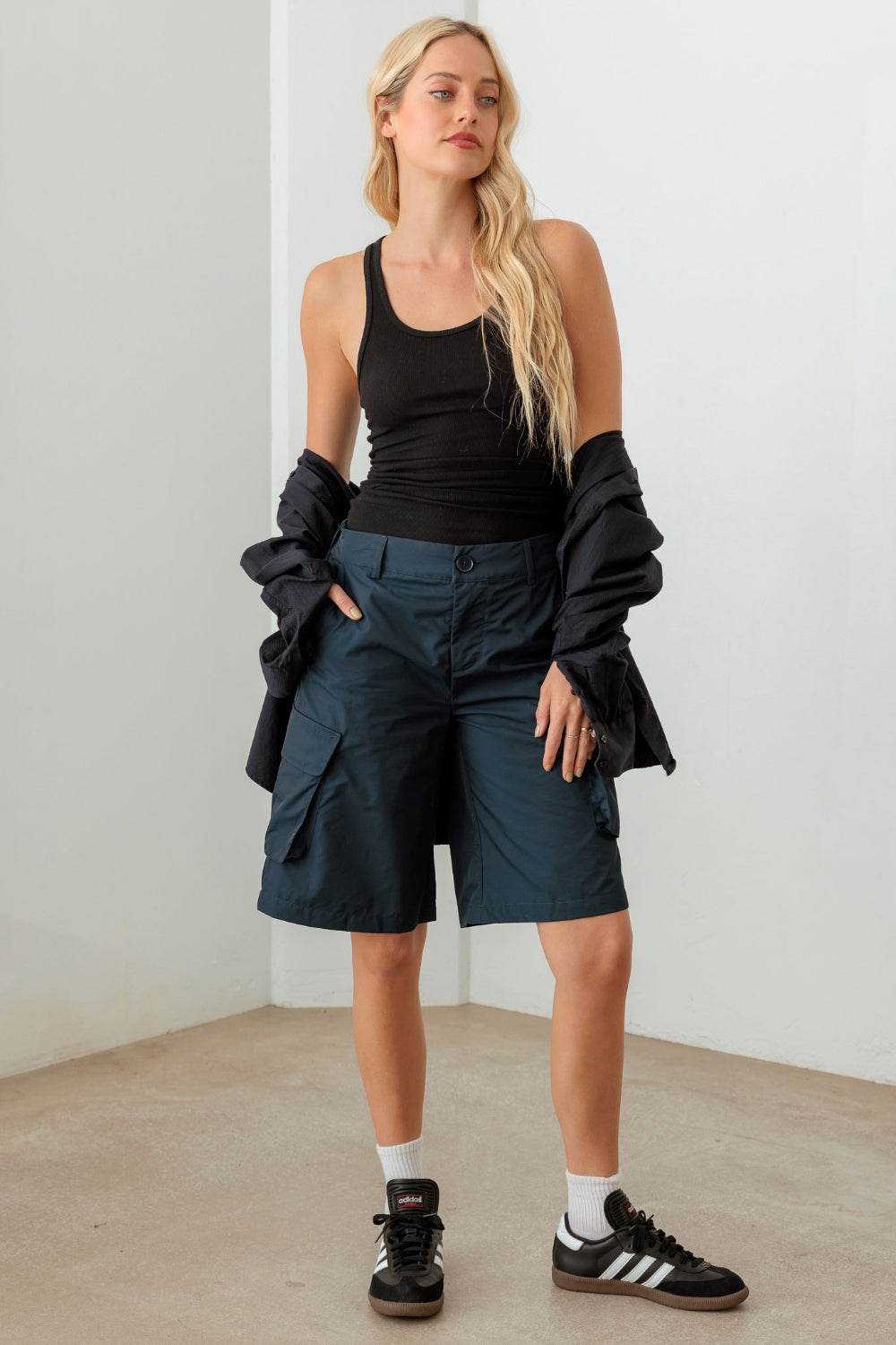 Le Lis Navy Cargo Bermuda Shorts - DaTrendStore.Com
