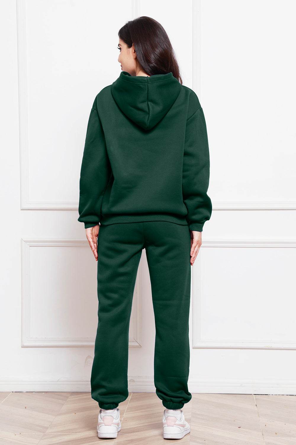Drop Shoulder Long Sleeve Hoodie and Pants Set - DaTrendStore.Com