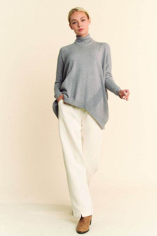 Davi & Dani Turtleneck Long Sleeve Knit Top - DaTrendStore.Com