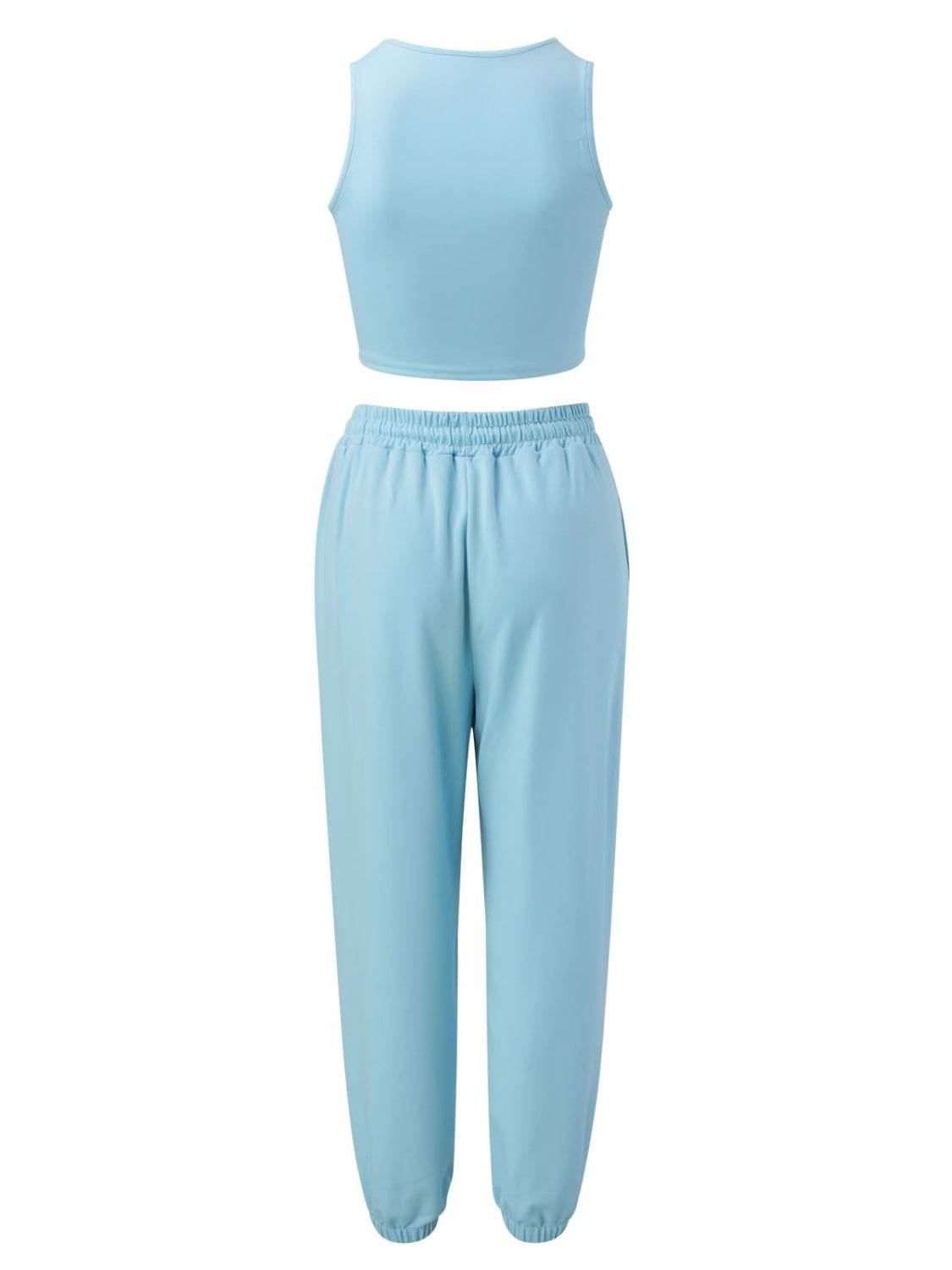 Wide Strap Top and Drawstring Joggers Set - DaTrendStore.Com