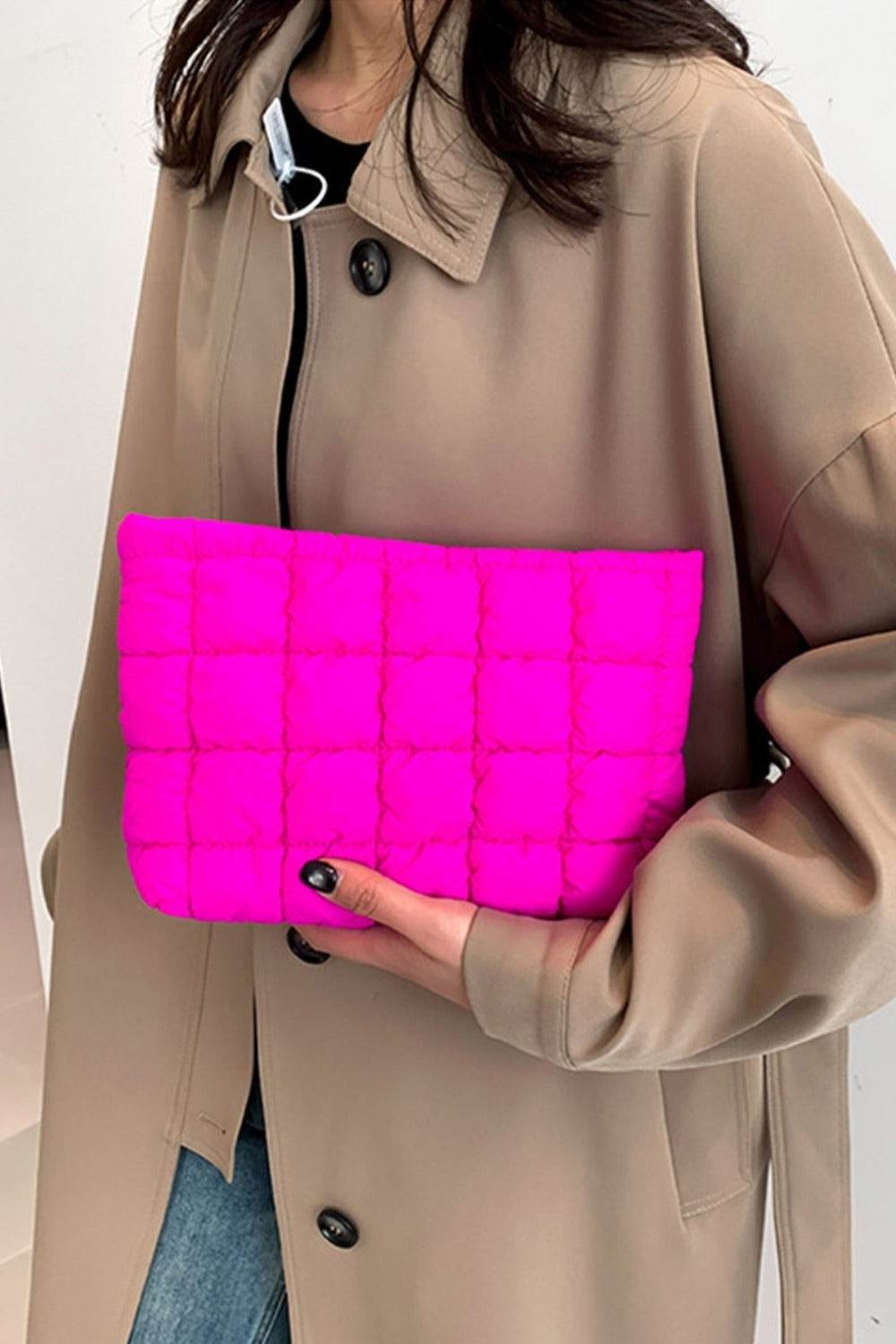 Zenana Quilted Puffy Pouch Clutch Bag - DaTrendStore.Com