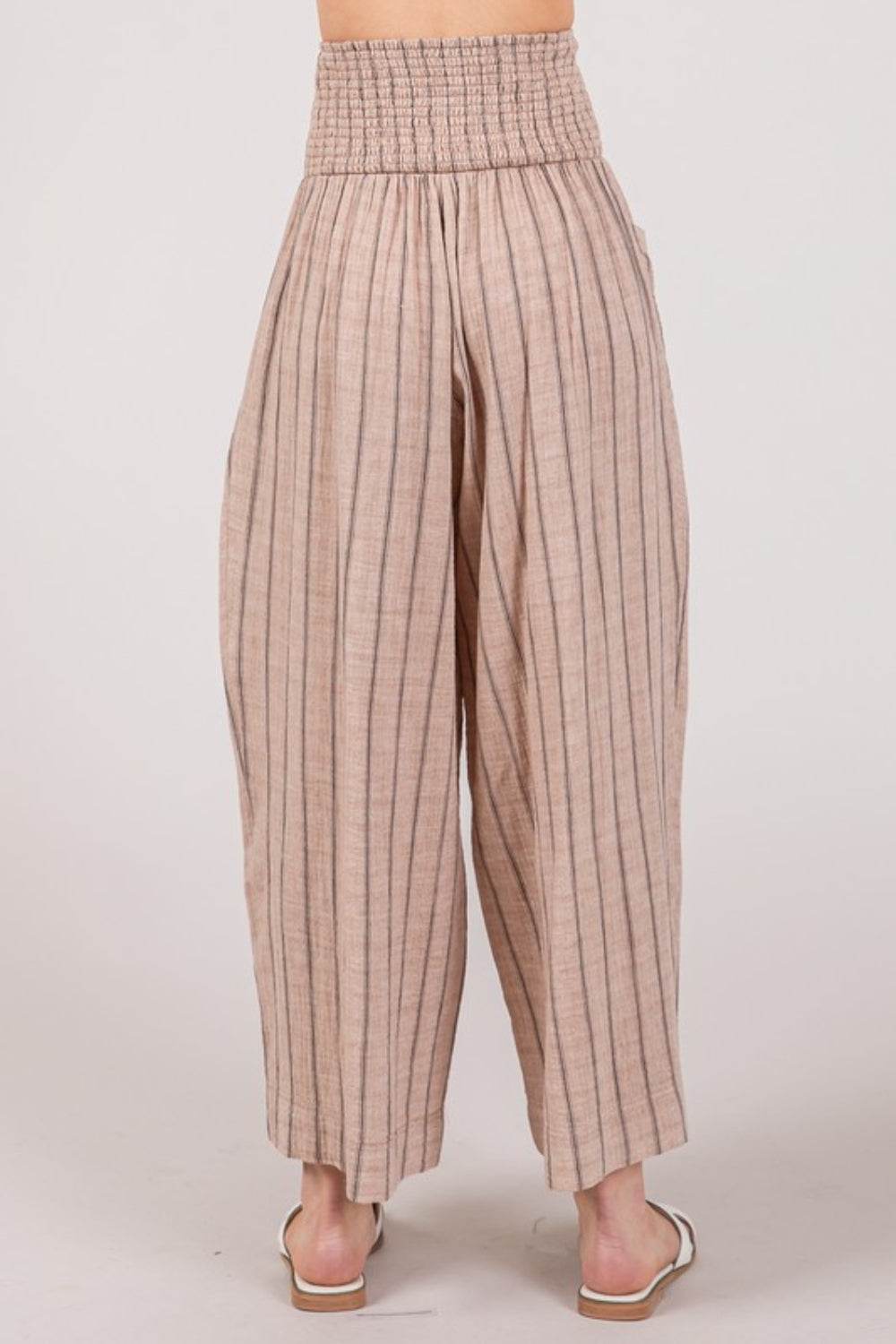SAGE + FIG Cotton Gauze Wash Stripe Pants - DaTrendStore.Com