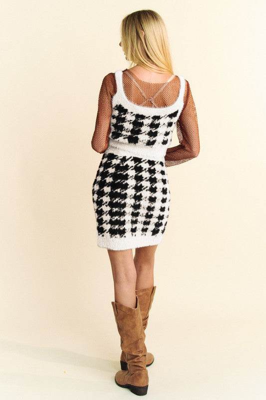 Davi & Dani Scoop Neck Wide Strap Top and Skirt Sweater Set - DaTrendStore.Com
