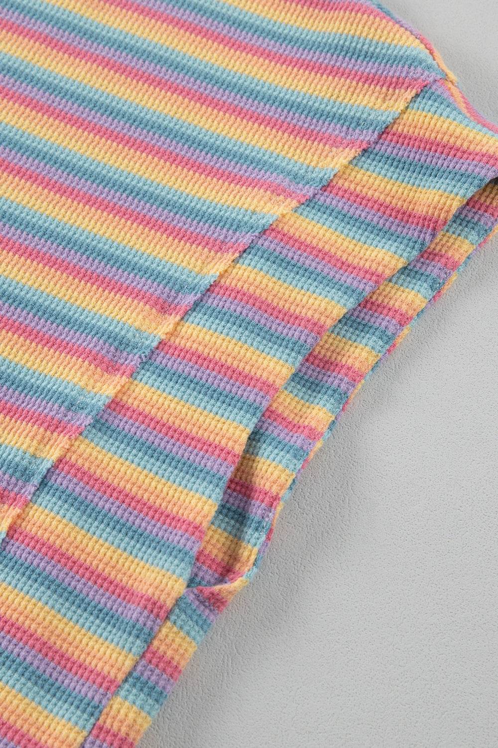 Striped Round Neck Top and Shorts Set - DaTrendStore.Com