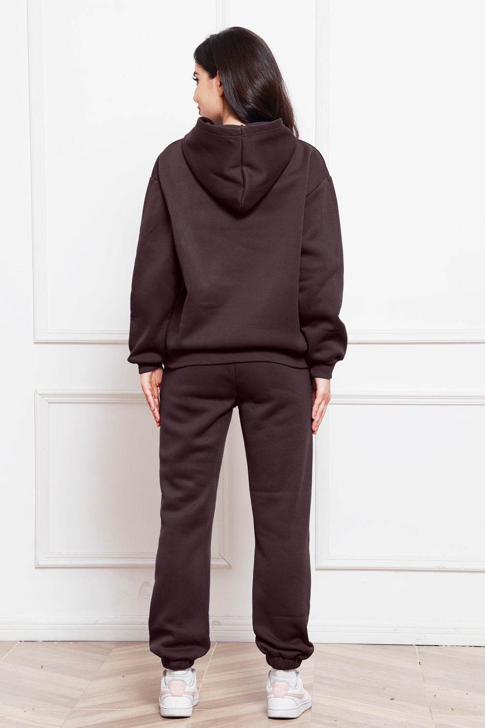Drop Shoulder Long Sleeve Hoodie and Pants Set - DaTrendStore.Com