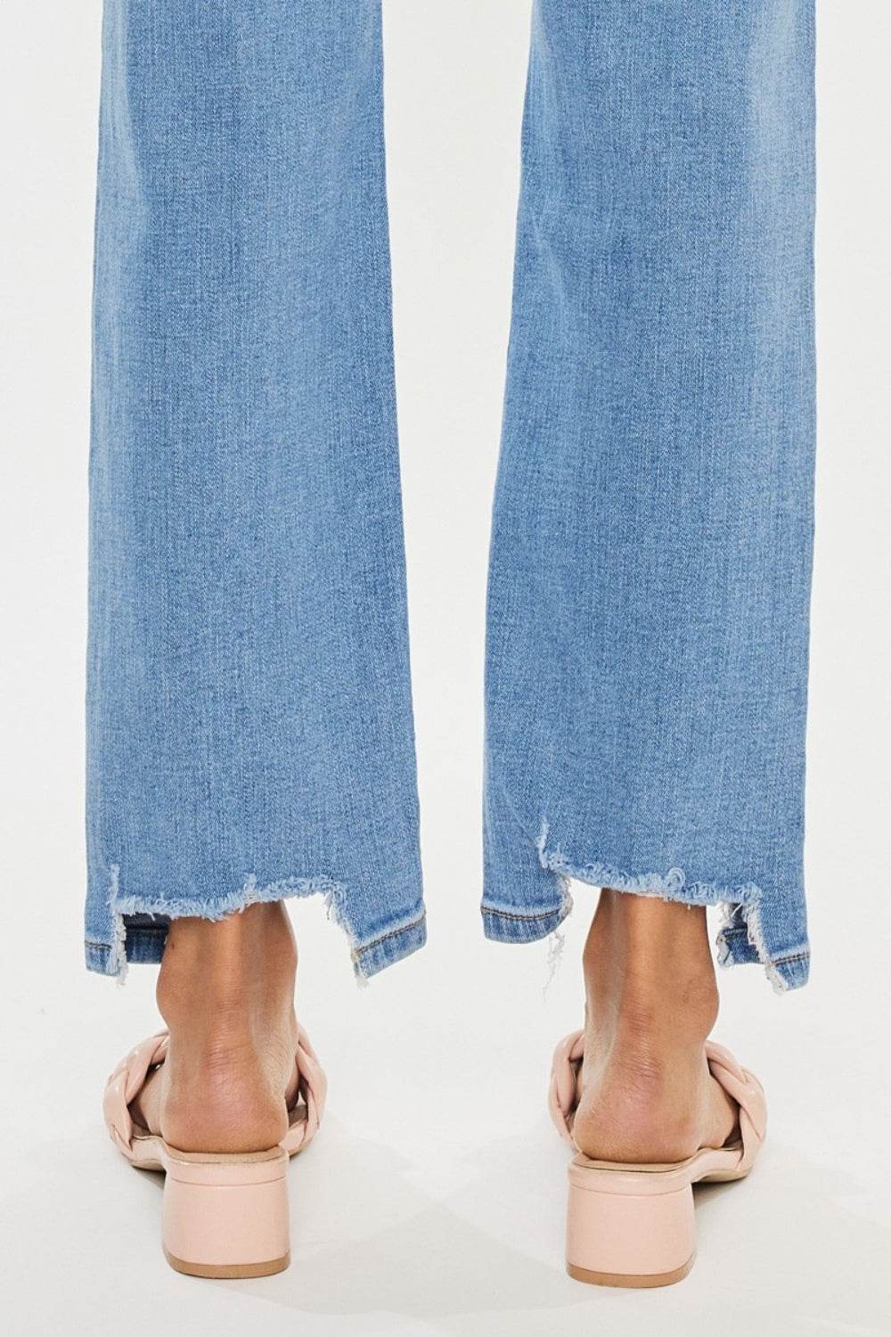 Kancan High Waist Raw Hem Straight Jeans - DaTrendStore.Com