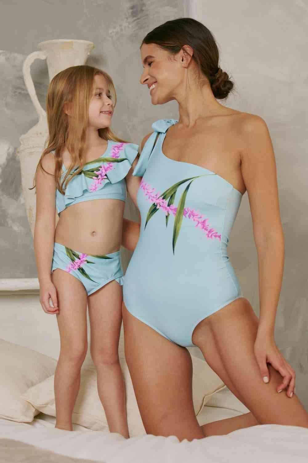 Marina West Swim Vacay Mode One Shoulder Swimsuit in Pastel Blue - DaTrendStore.Com
