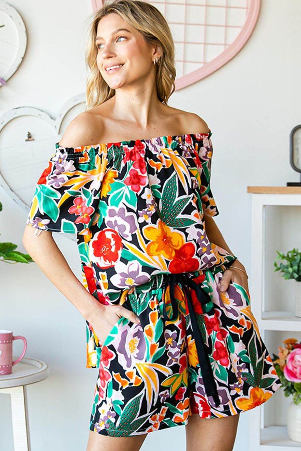Cotton Bleu by Nu Label Floral Off-Shoulder Top - DaTrendStore.Com