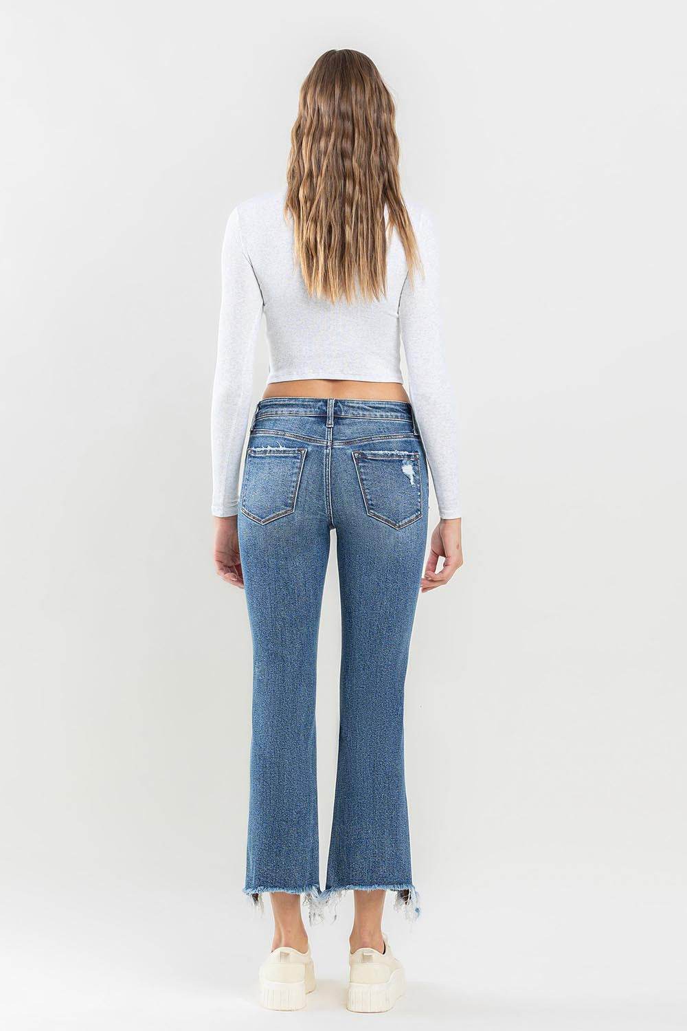 Lovervet Mid Rise Frayed Hem Jeans - DaTrendStore.Com