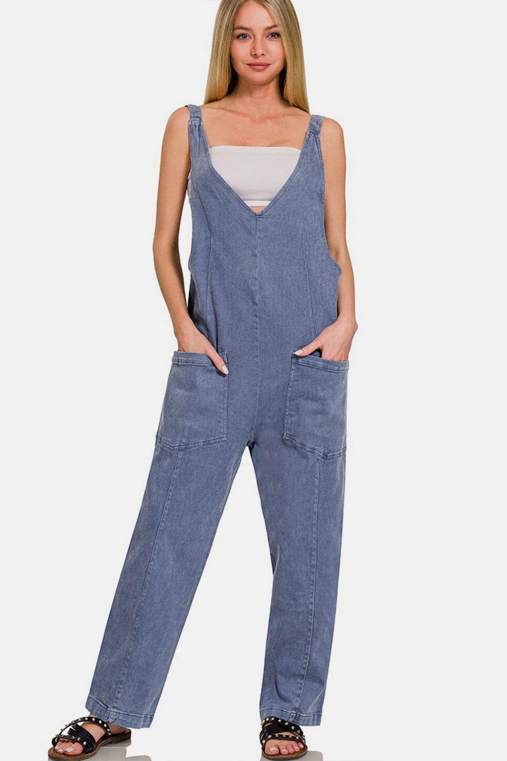 Zenana Pocketed Wide Strap Jumpsuit - DaTrendStore.Com