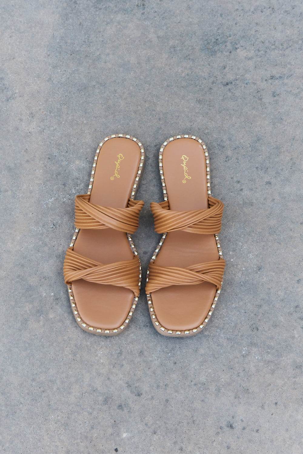 Qupid Summertime Fine Double Strap Twist Sandals - DaTrendStore.Com