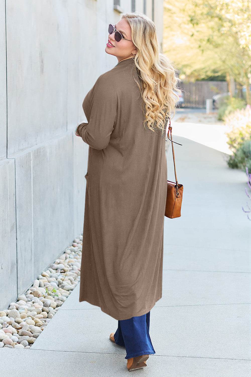 Basic Bae Full Size Open Front Long Sleeve Cover Up - DaTrendStore.Com